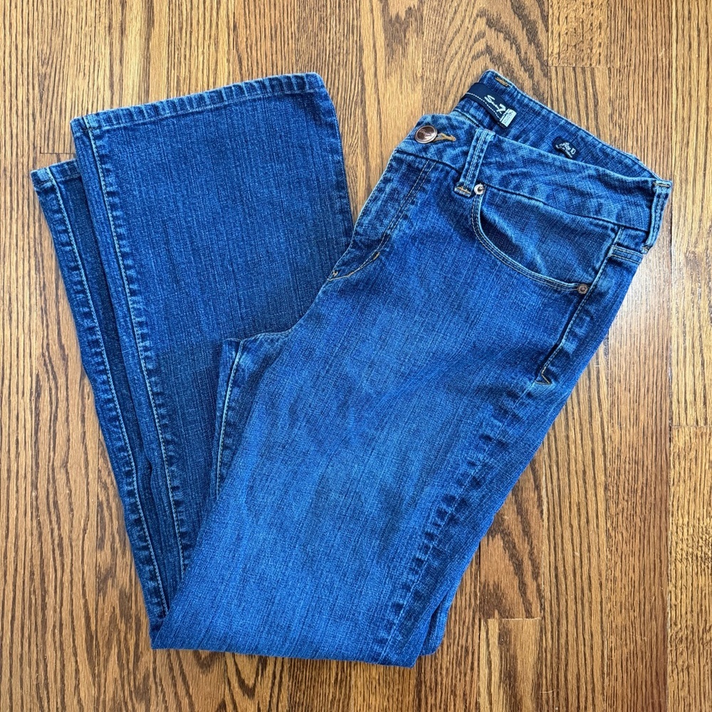 Seven7 Women’s Boot Cut Jeans in Medium Blue Denim
